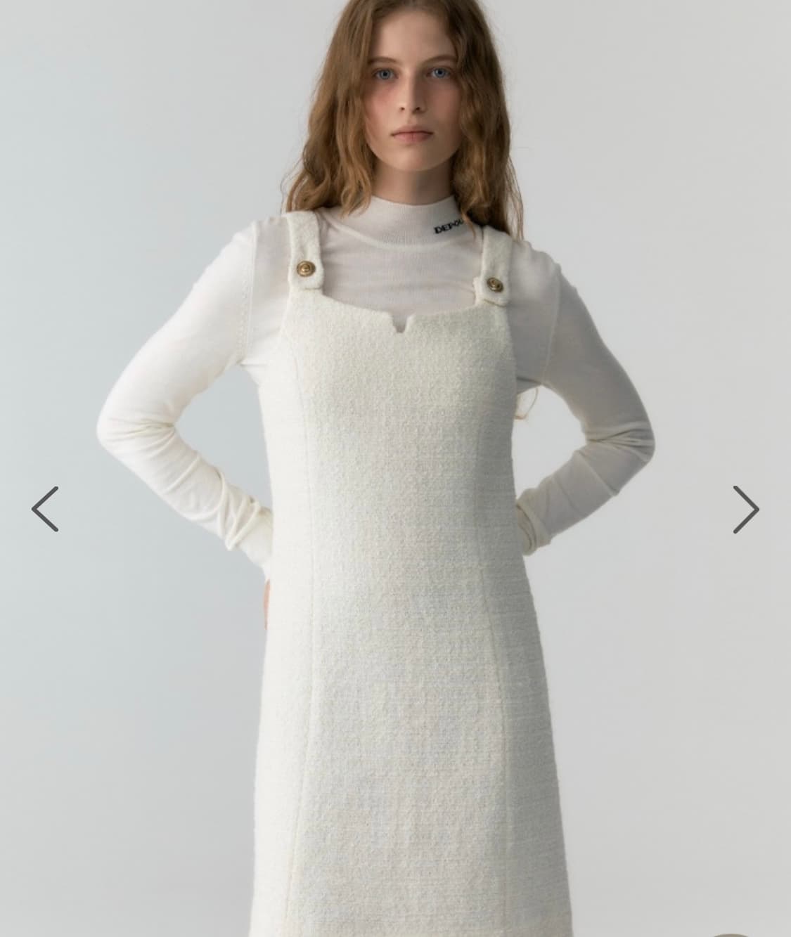 button sleeveless dress - ivory 상품이미지2