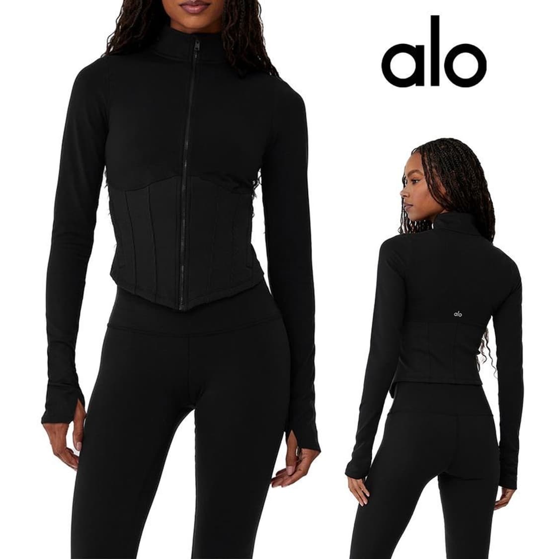 알로요가 에어브러쉬 자켓 블랙 s 상품이미지2