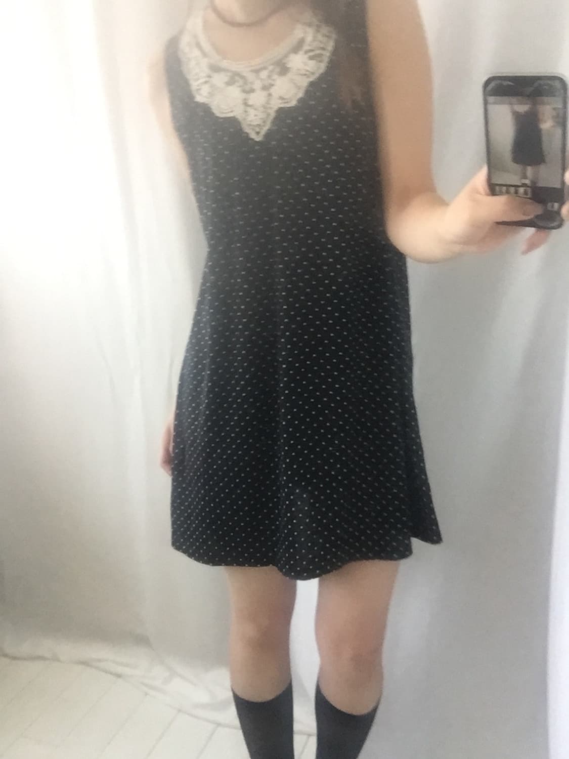 675. black lace petite dot dress 상품이미지6