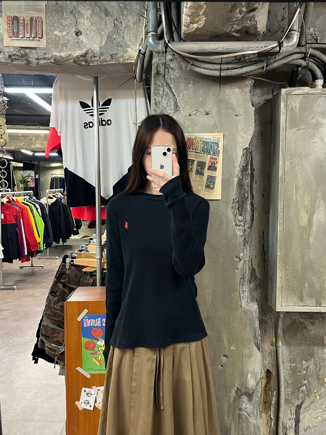 폴로 랄프로렌 와플 긴팔티 블랙 L #csz1244 상품이미지2
