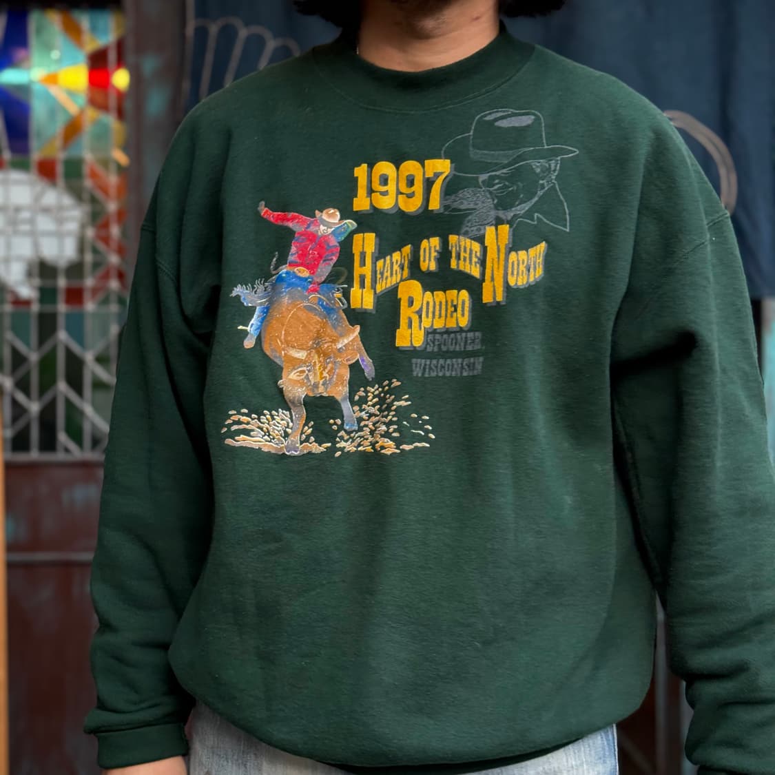 90‘s 프룻오브더룸 하트 오브 더 노스 로데오 스웻셔츠 XL 상품이미지8