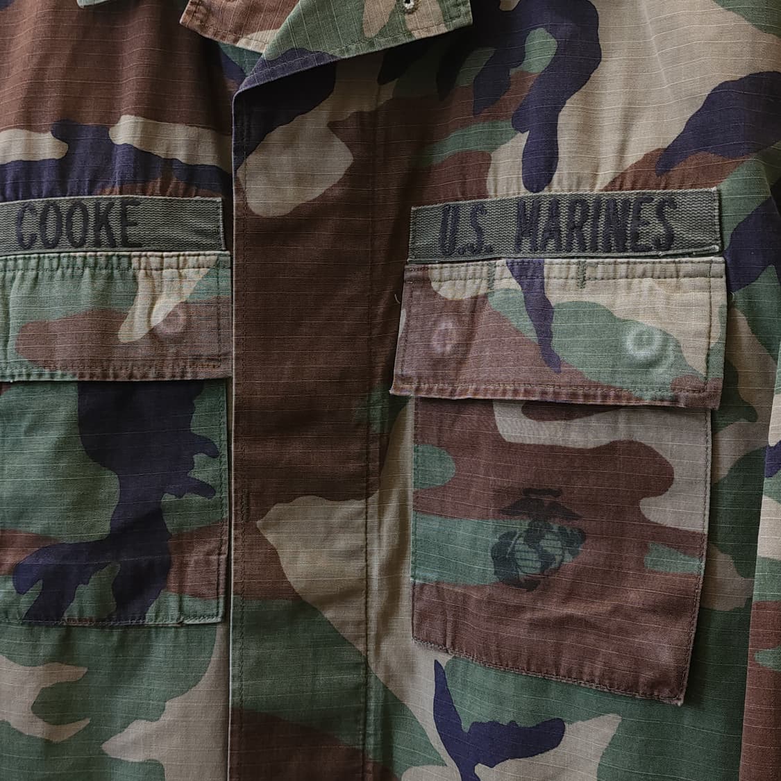 90s 미군 우드랜드 카모셔츠 BDU 미디움 레귤러 상품이미지7