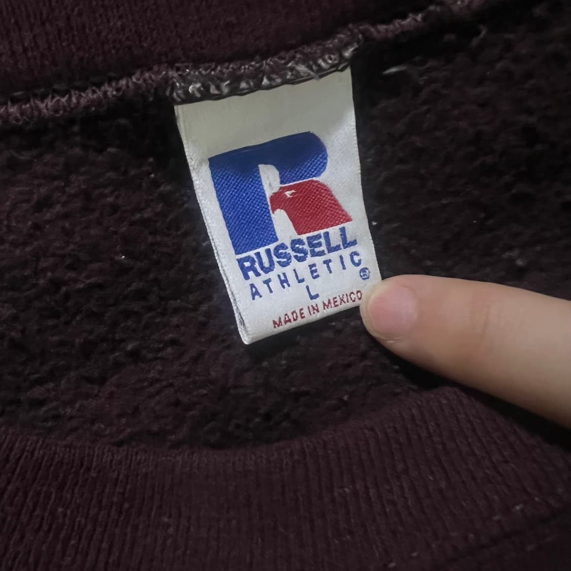 90s 러셀 스웻 버건디(L) 상품이미지3