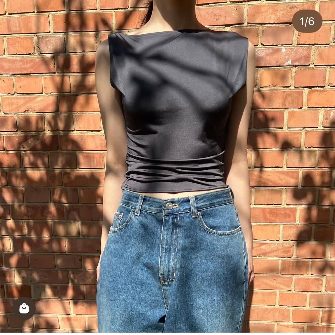 octobre) asymmetric top chacoal 상품이미지4