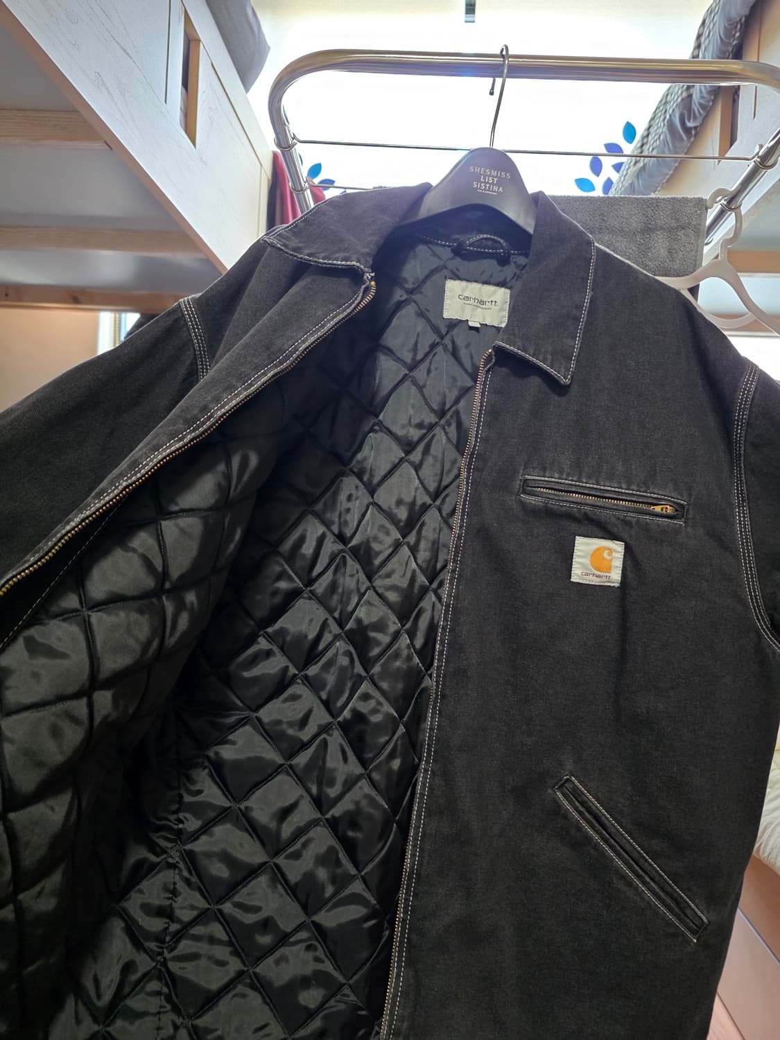 칼하트 wip 디트로이드자켓 블랙스톤워시 상품이미지3