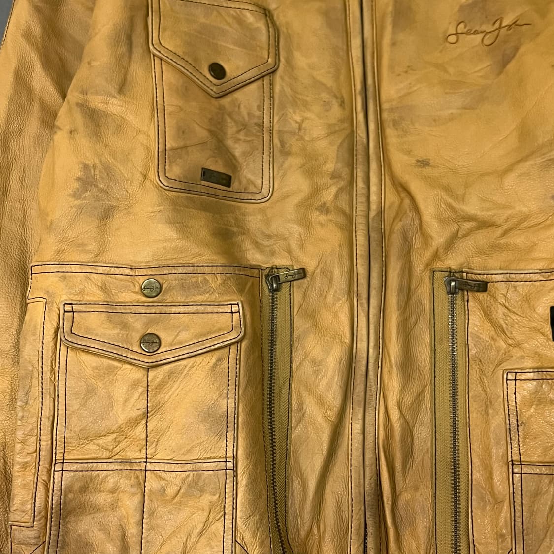  션존 퍼 레더 자켓 y14993 상품이미지5