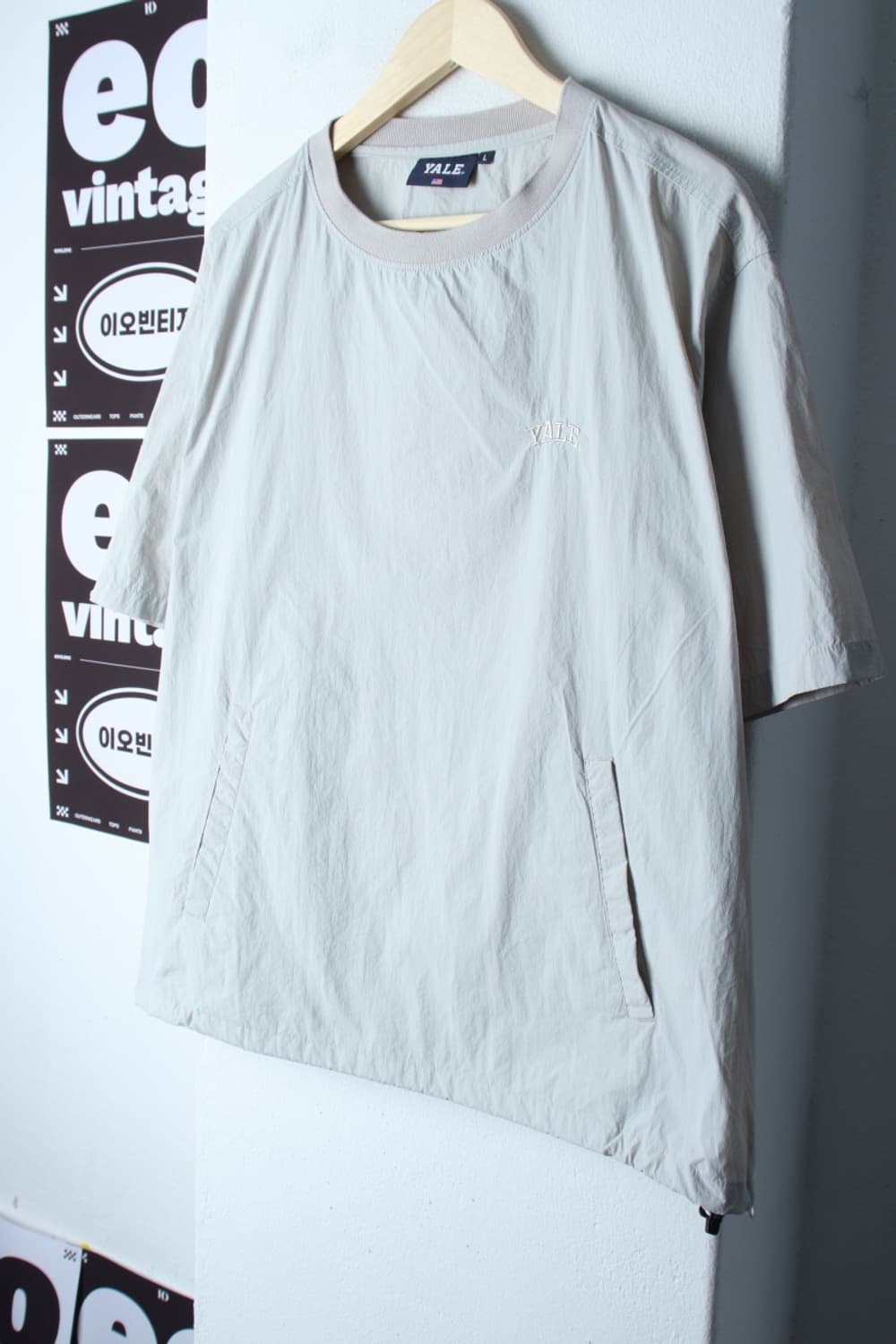 (L-2XL) 예일 집업 바람막이 점퍼자켓 반소매 우븐 웜업-H32671 상품이미지1