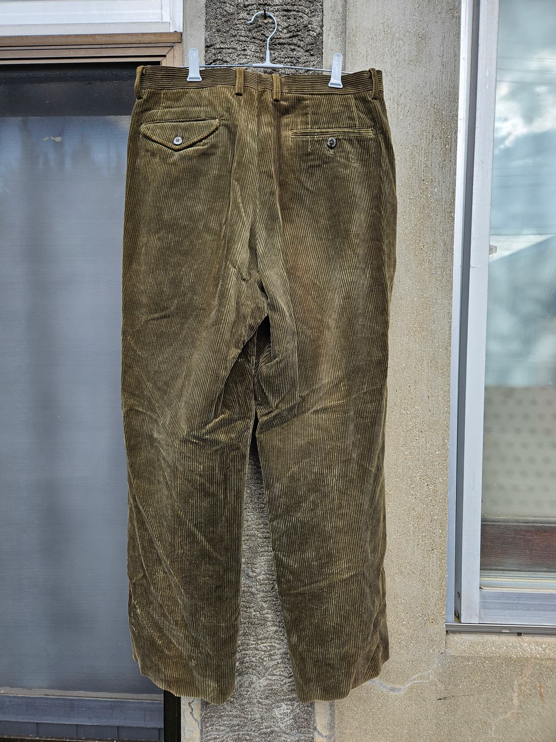 라코스테 코듀로이 와이드 스트레이트 팬츠 (카키, 32) 상품이미지5