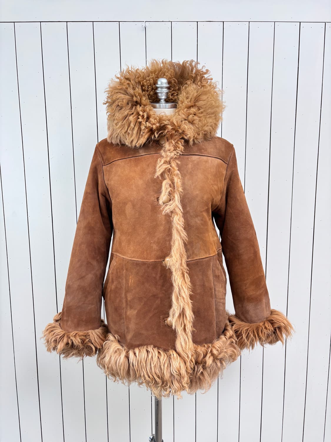 리버시블 브라운 양모 무스탕 상품이미지2