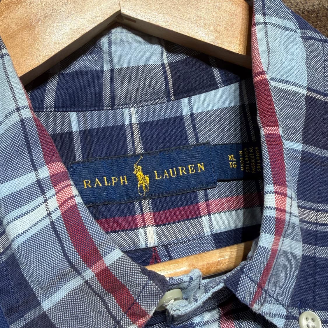 폴로랄프로렌 옥스포드 체크 반팔 셔츠 XL 상품이미지3