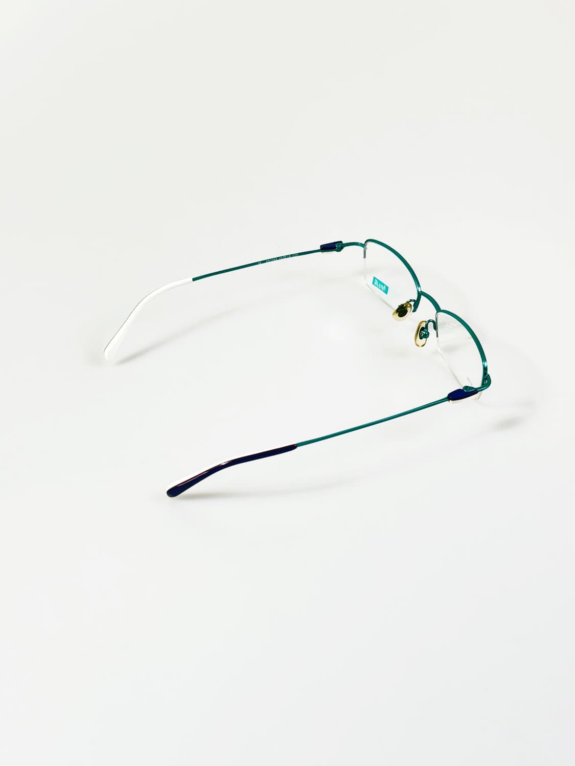 90s FUTIS 틸 그린 반무테 스퀘어 프레임 빈티지 안경 상품이미지4