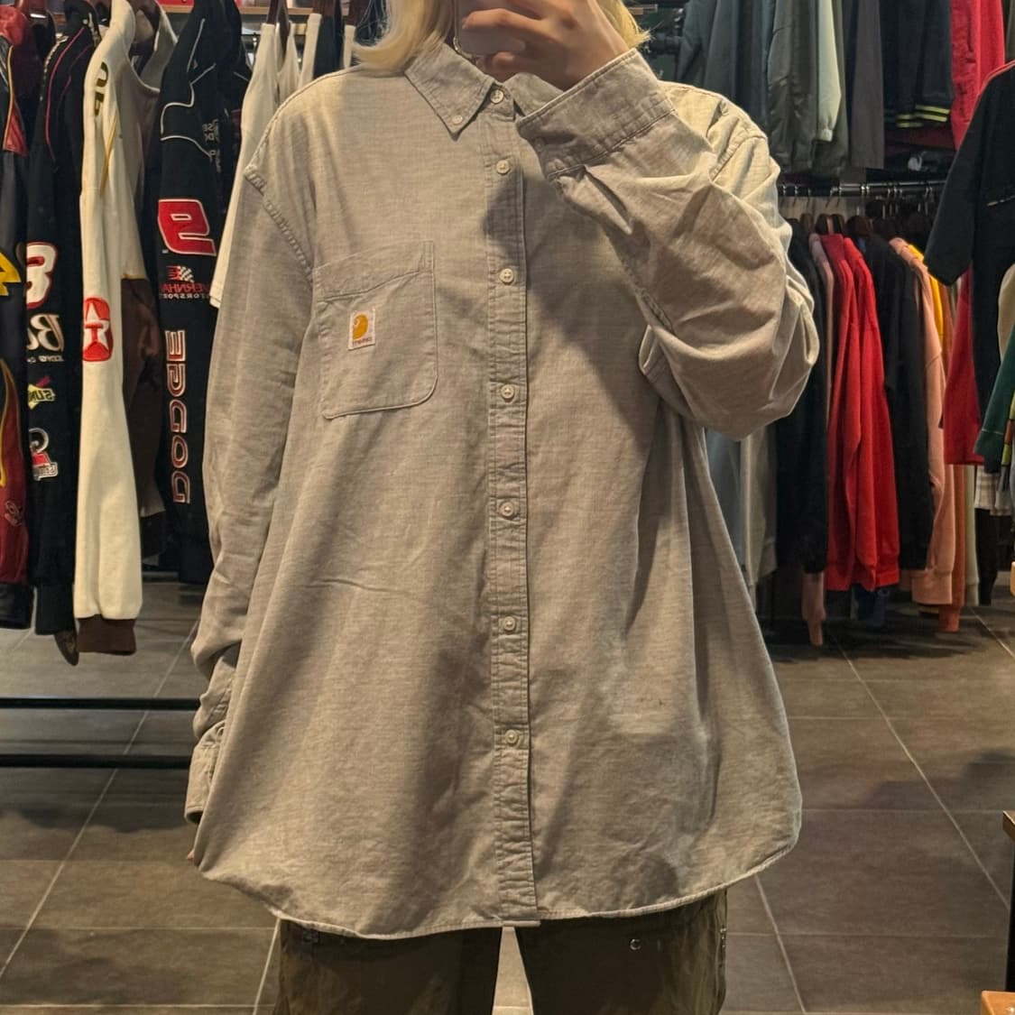 [NO.9] 칼하트 코듀로이 긴팔셔츠 그레이 상품이미지2