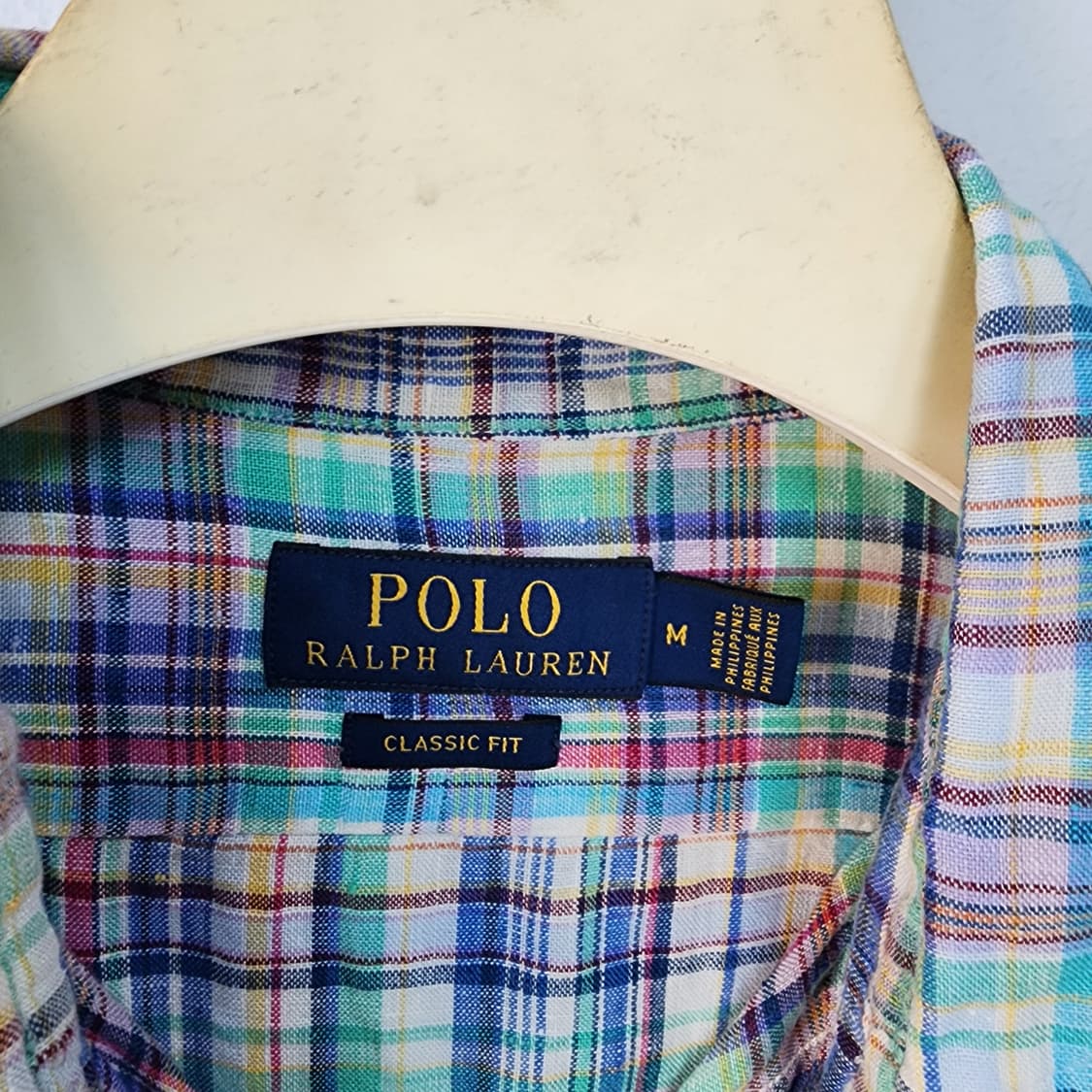 폴로 랄프로렌 체크 린넨 남방 상품이미지5