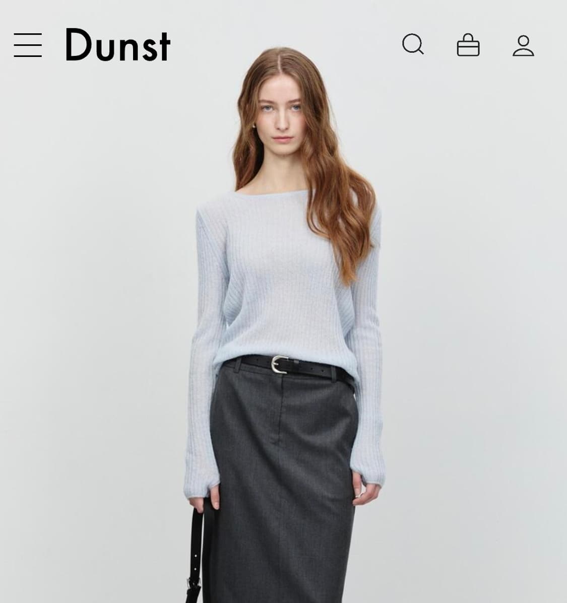 던스트 투웨이 셔링 니트탑 소프트블루 상품이미지3