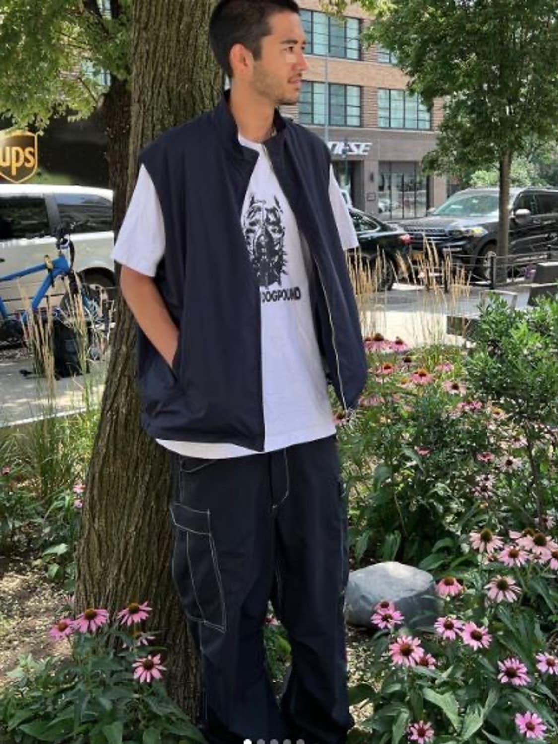 나나미카 집업 베스트 네이비 L 상품이미지1