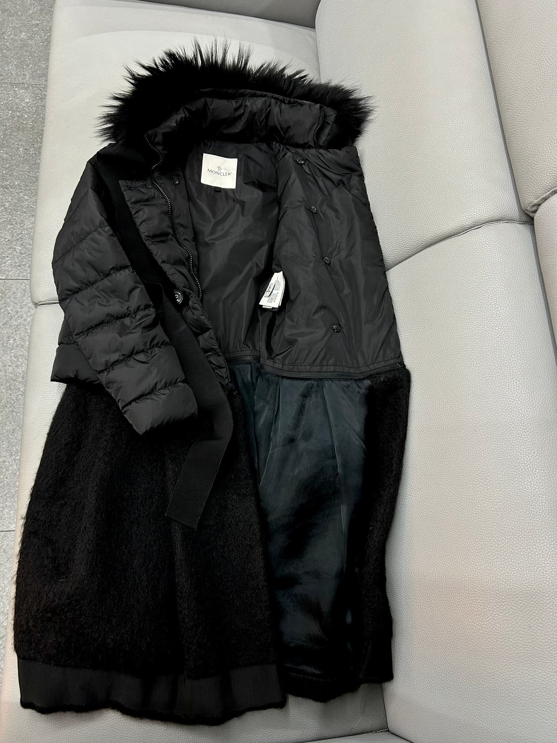 몽 클 레 르 몽 클 레 어 이중분리형 블랙 모헤어 다운패딩(0) 상품이미지8