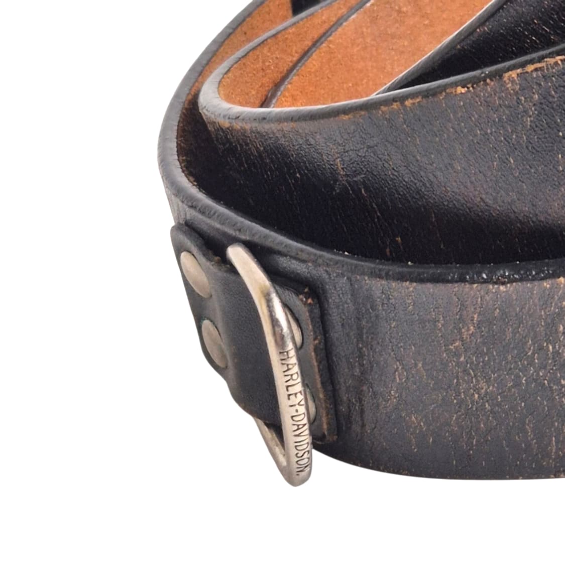 HD) 할리 데이비슨 스컬 로고 레더 벨트 상품이미지5