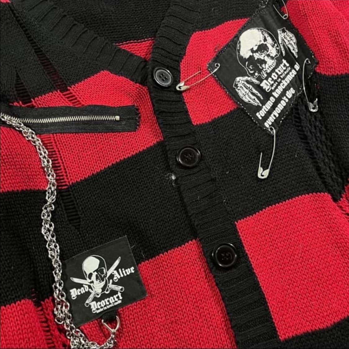 [DEORART] 디오라토 펑크 스트라이프 데미지 가디건 상품이미지5