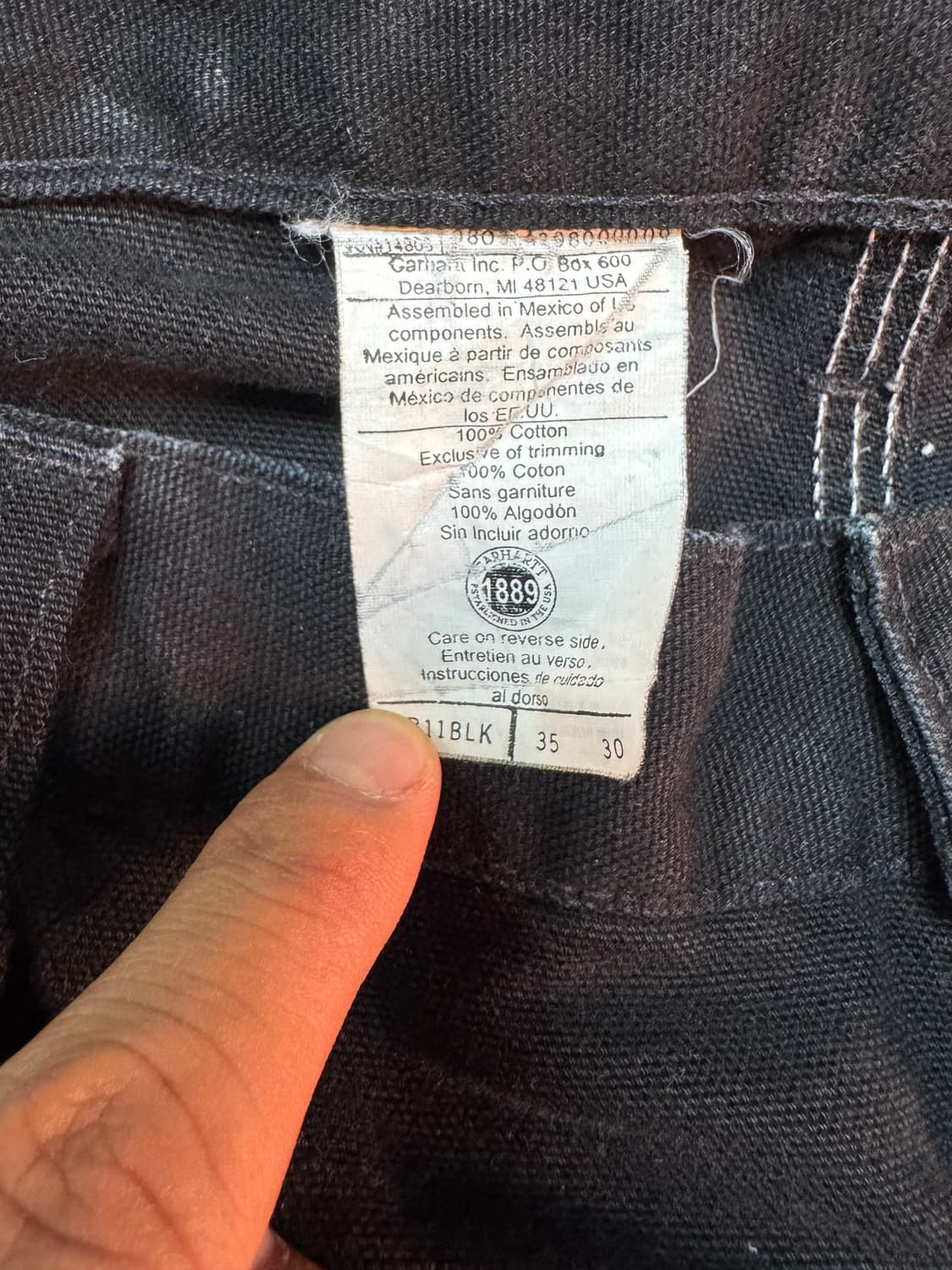 [35] 칼하트 싱글니 팬츠 블랙35x30 상품이미지5