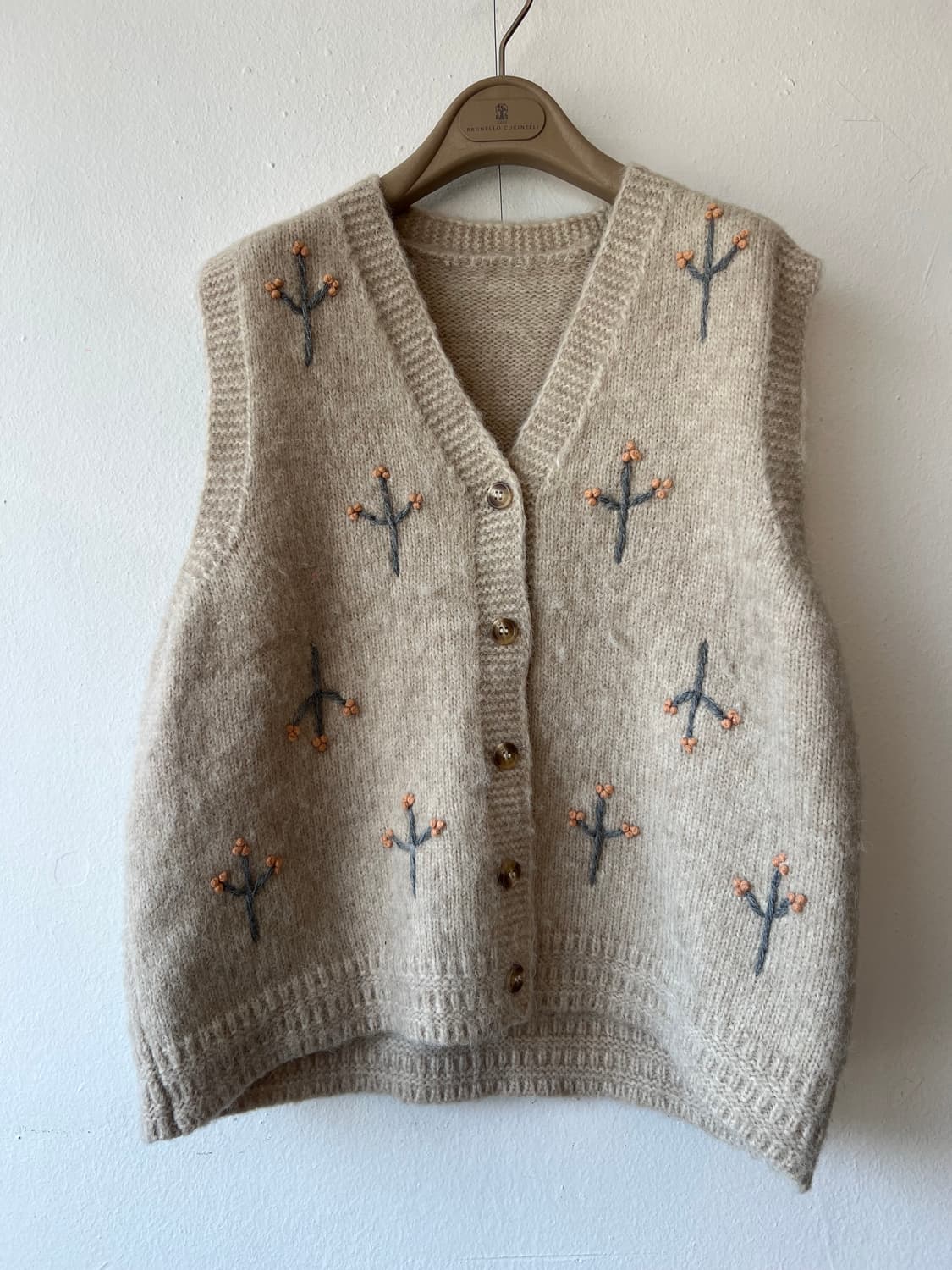 일본수입 여성 자수니트조끼 레이어드조끼 상품이미지2