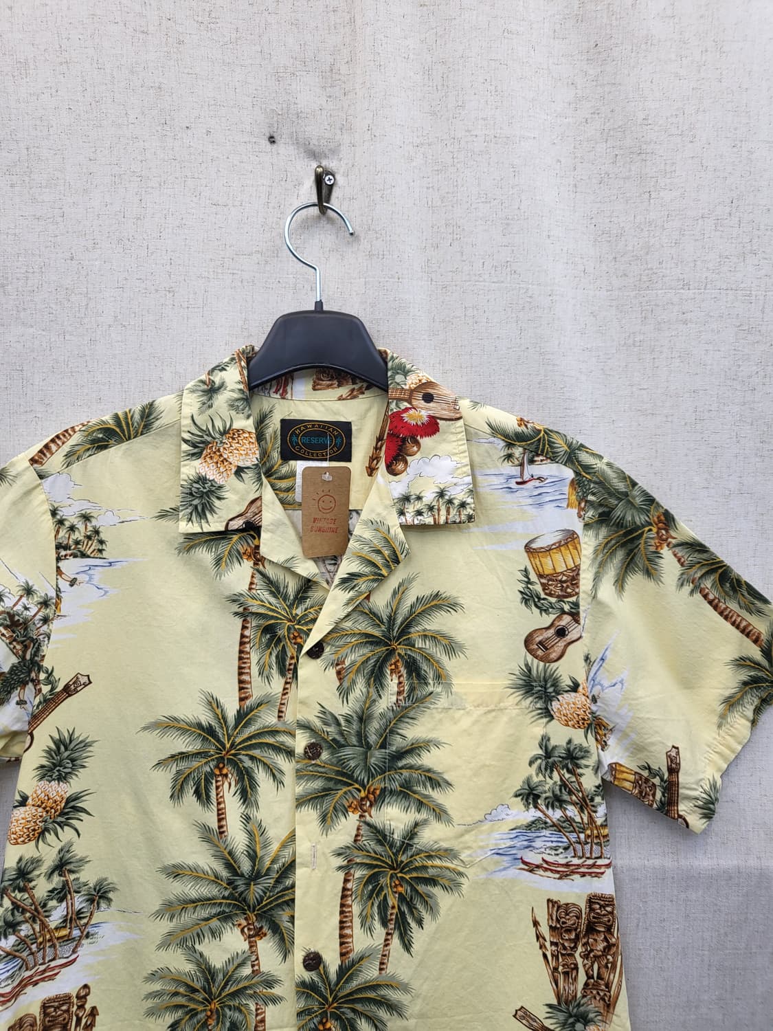 하와이안 옐로우 야자수 반팔 셔츠 상품이미지3