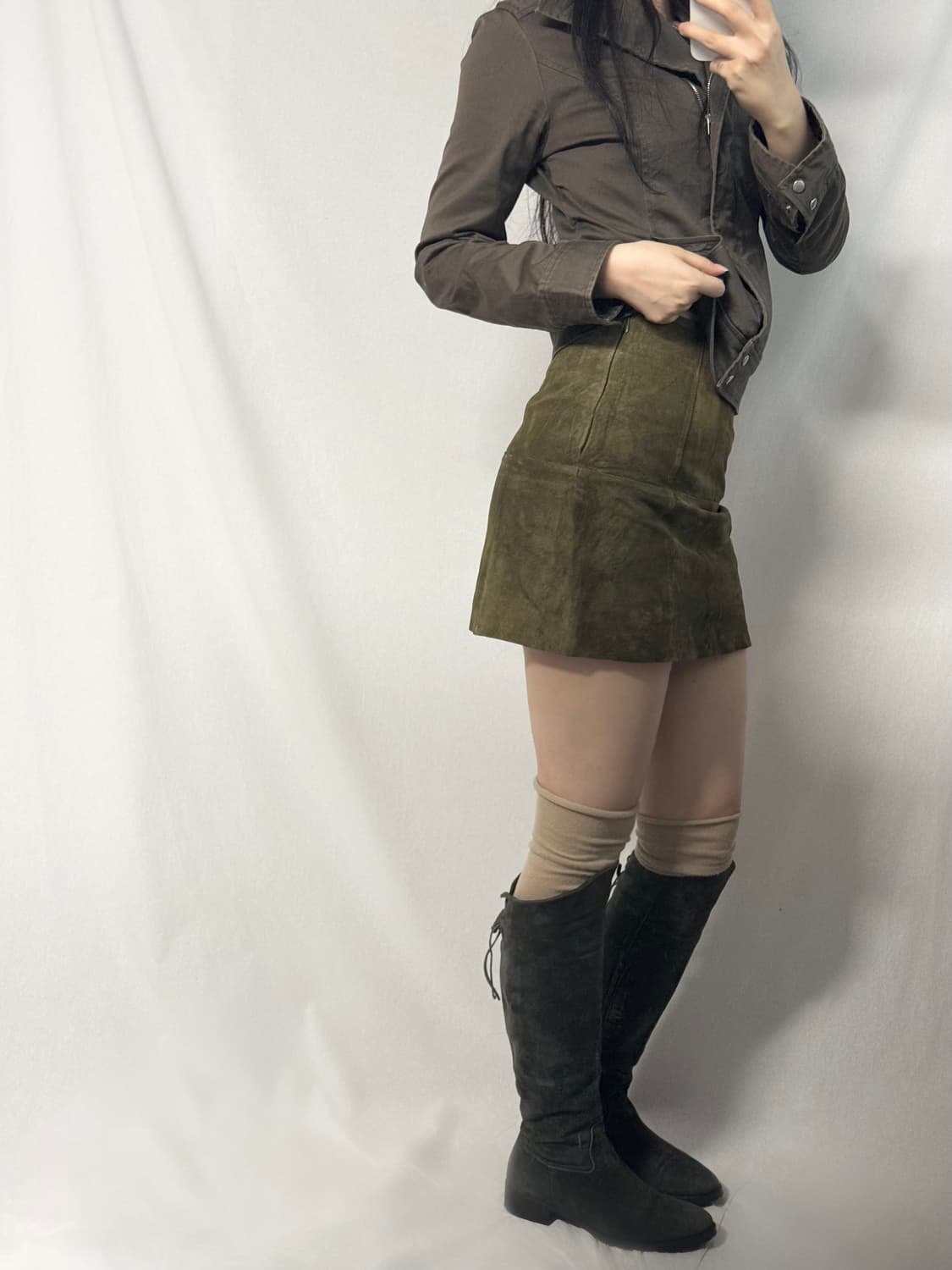 리얼 레더 스웨이드 백 스트링 부츠 상품이미지7