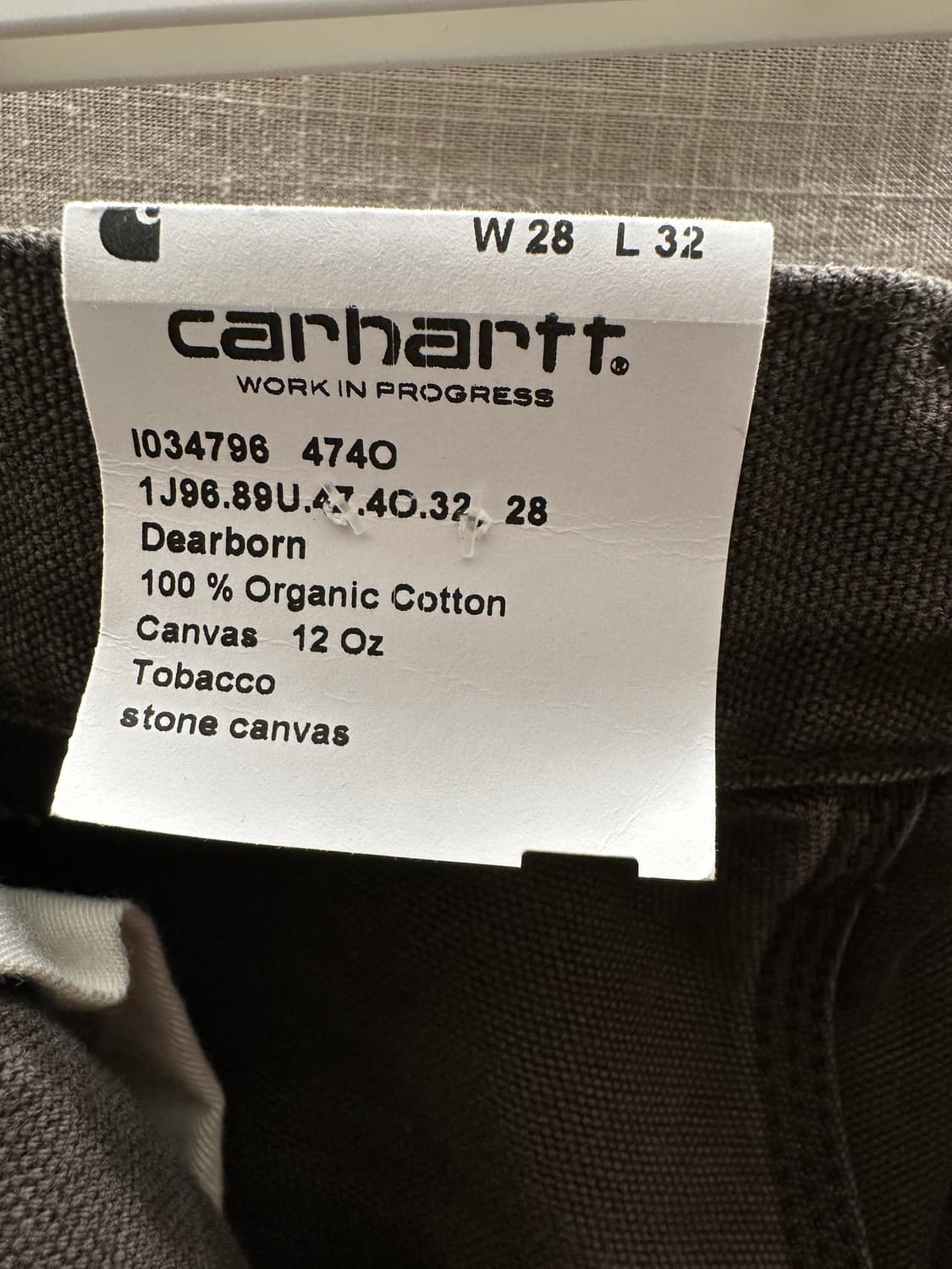 [28] 칼하트 윕 더블 니 카펜터 워크 팬츠 디어본 토바코 스톤 캔버스 상품이미지4
