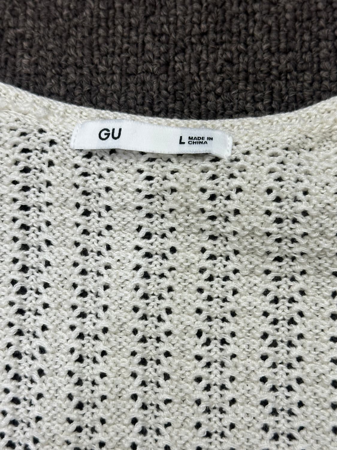 L)GU 빈티지 여성 펀칭 프릴 슬리브리스 가디건 상품이미지4