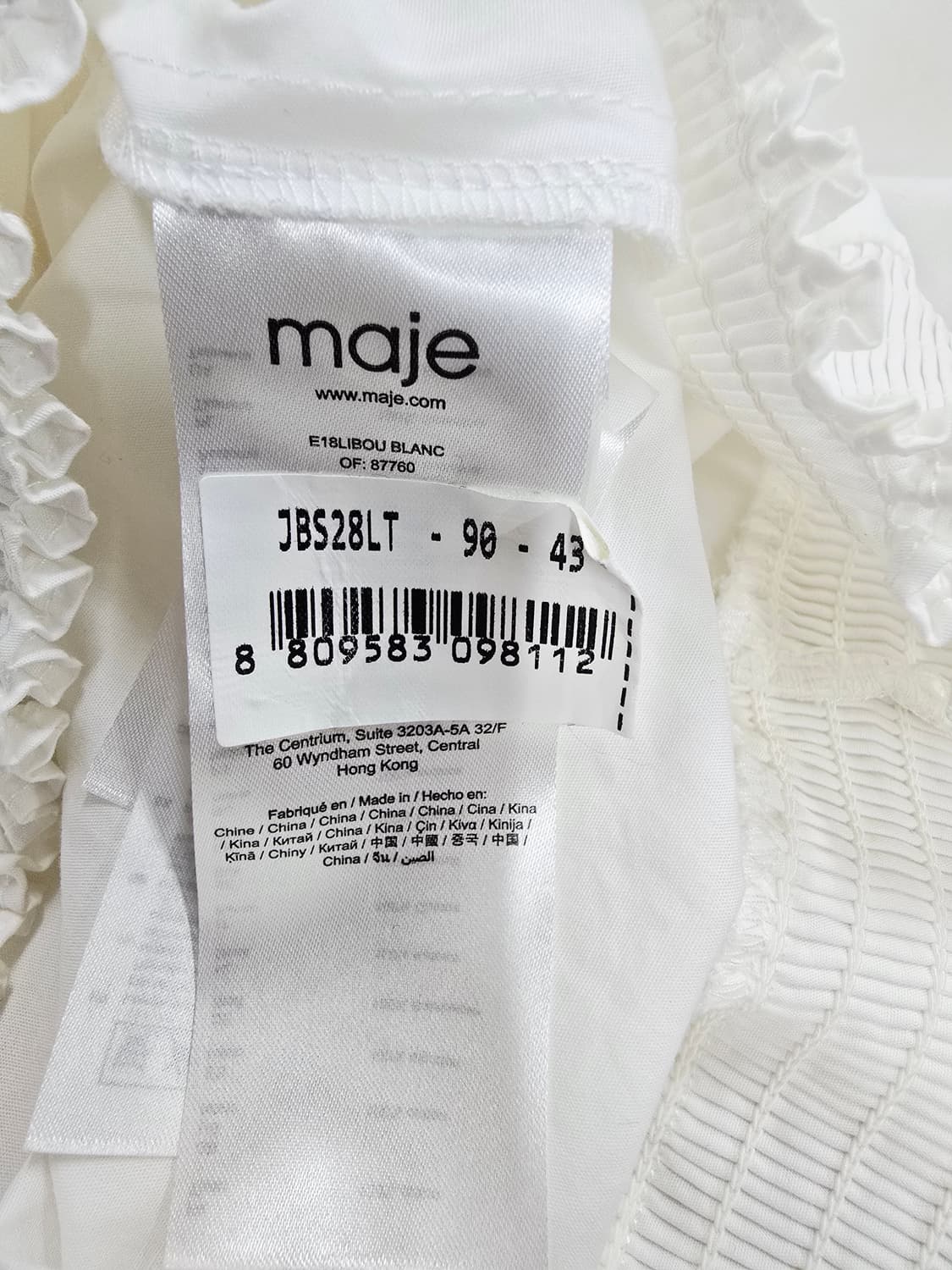 maje 화이트 넥 러플 블라우스 상품이미지6