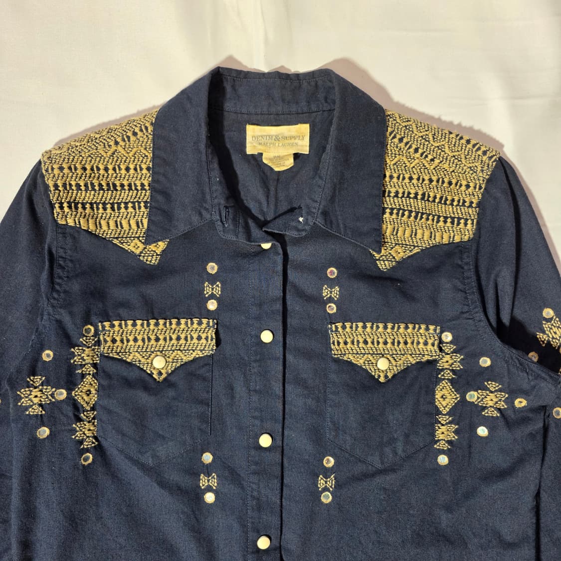 [M]데님앤서플라이 랄프로렌 자수 패턴 웨스턴 셔츠 상품이미지3