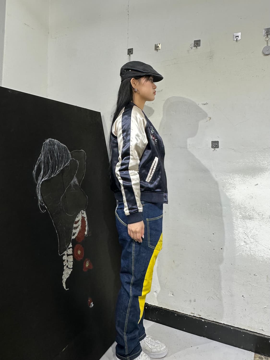 Jpn 일본빈티지 오리엔탈 네이비 카키 양면 스카잔 자켓 상품이미지2