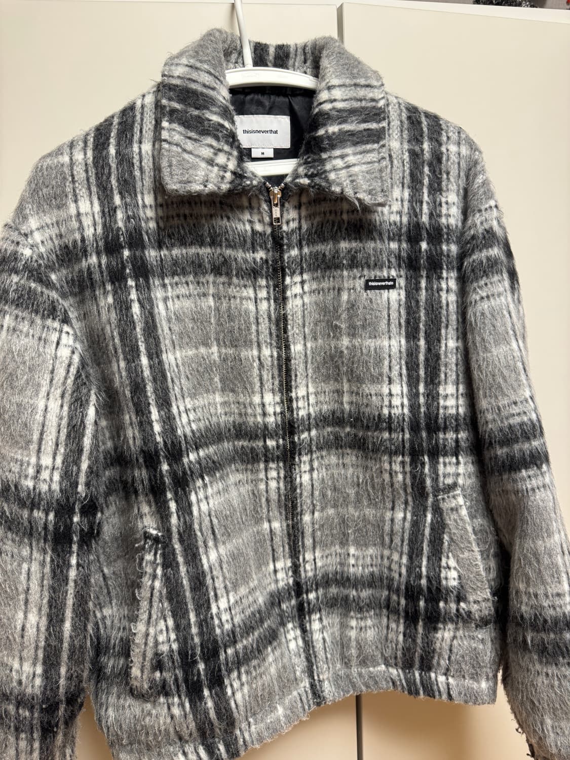 디스이즈네버댓 Brushed Check Zip Jacket Black 상품이미지2