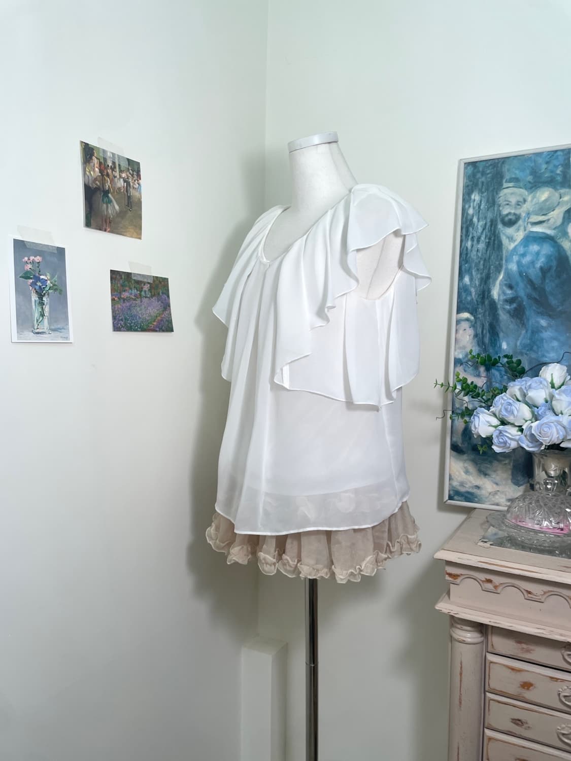 INGNI white pleats fairy blouse(size-M) 상품이미지2