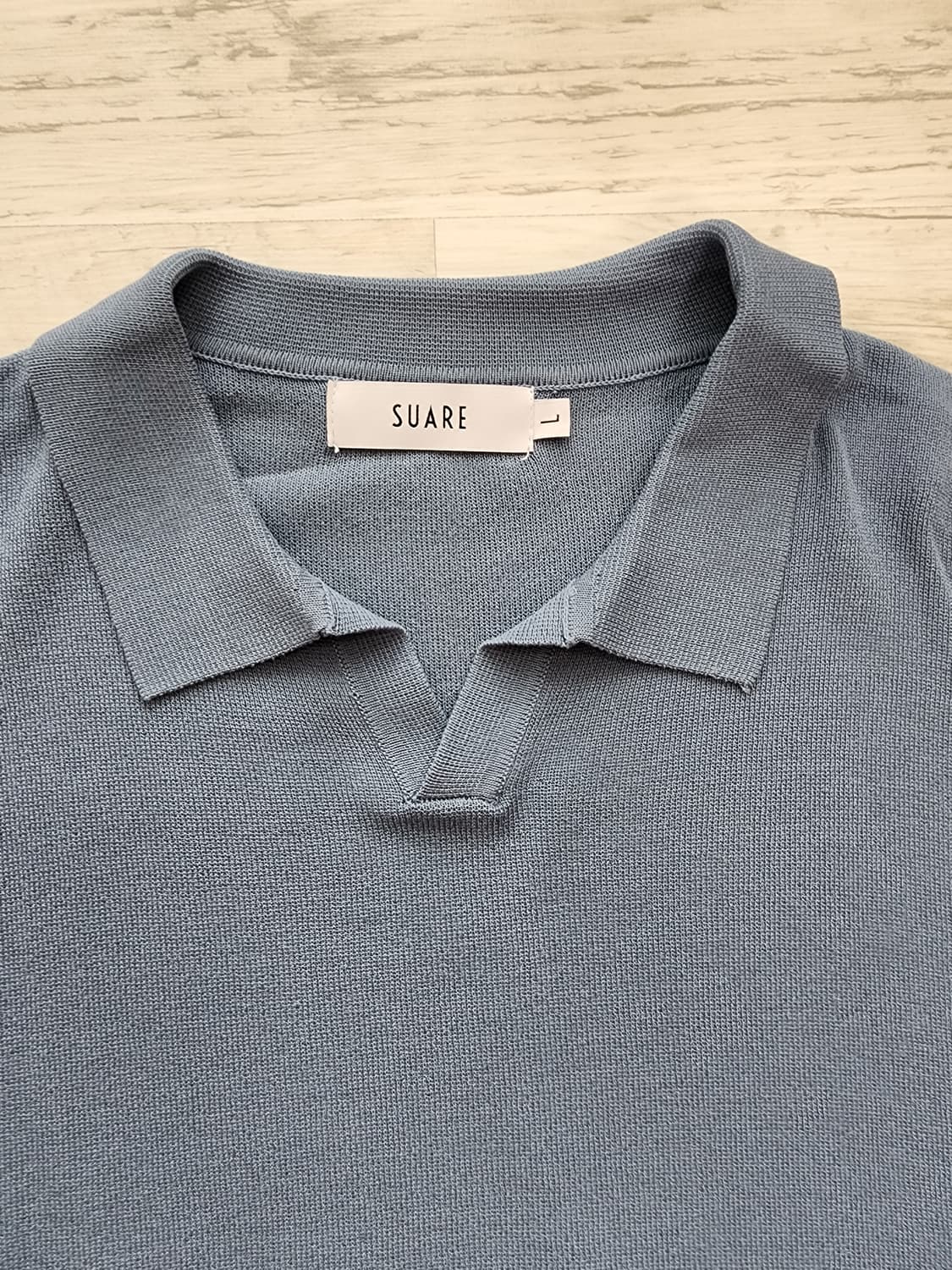 SUARE 수아레 반팔 카라 니트 티셔츠 팜. L(100~103) 사이즈 상품이미지3