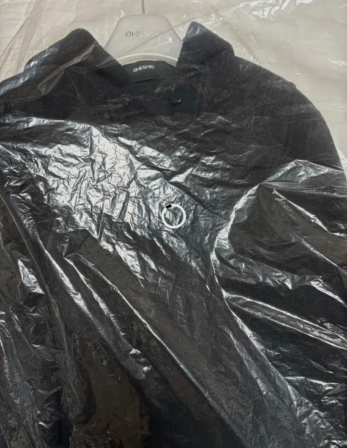 오헤시오 후디드 하프 코트 블랙 상품이미지5