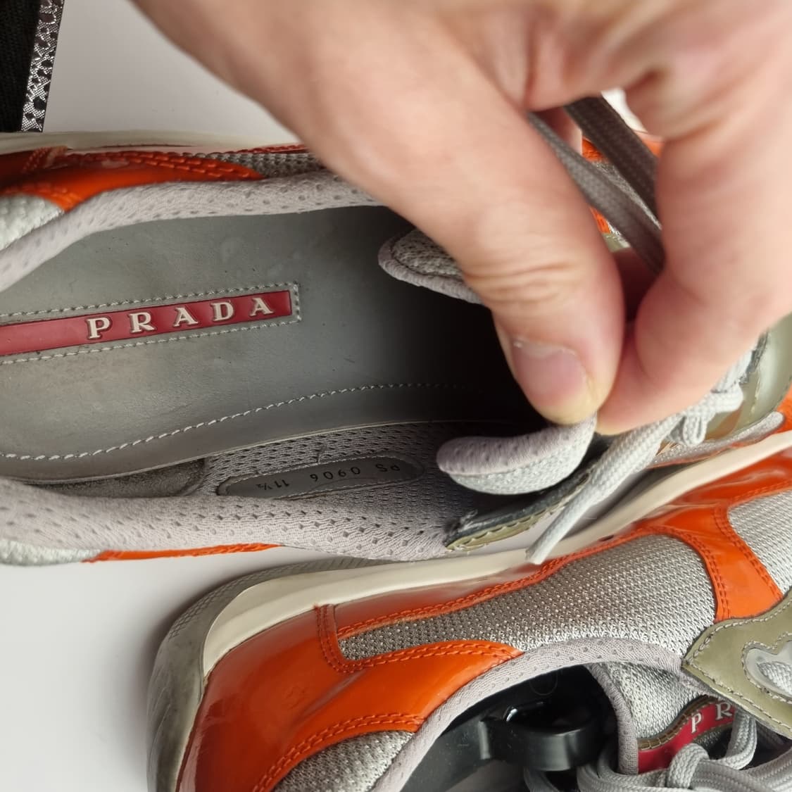 프라다 아메리칸컵 슈즈  오렌지 11.5 상품이미지8