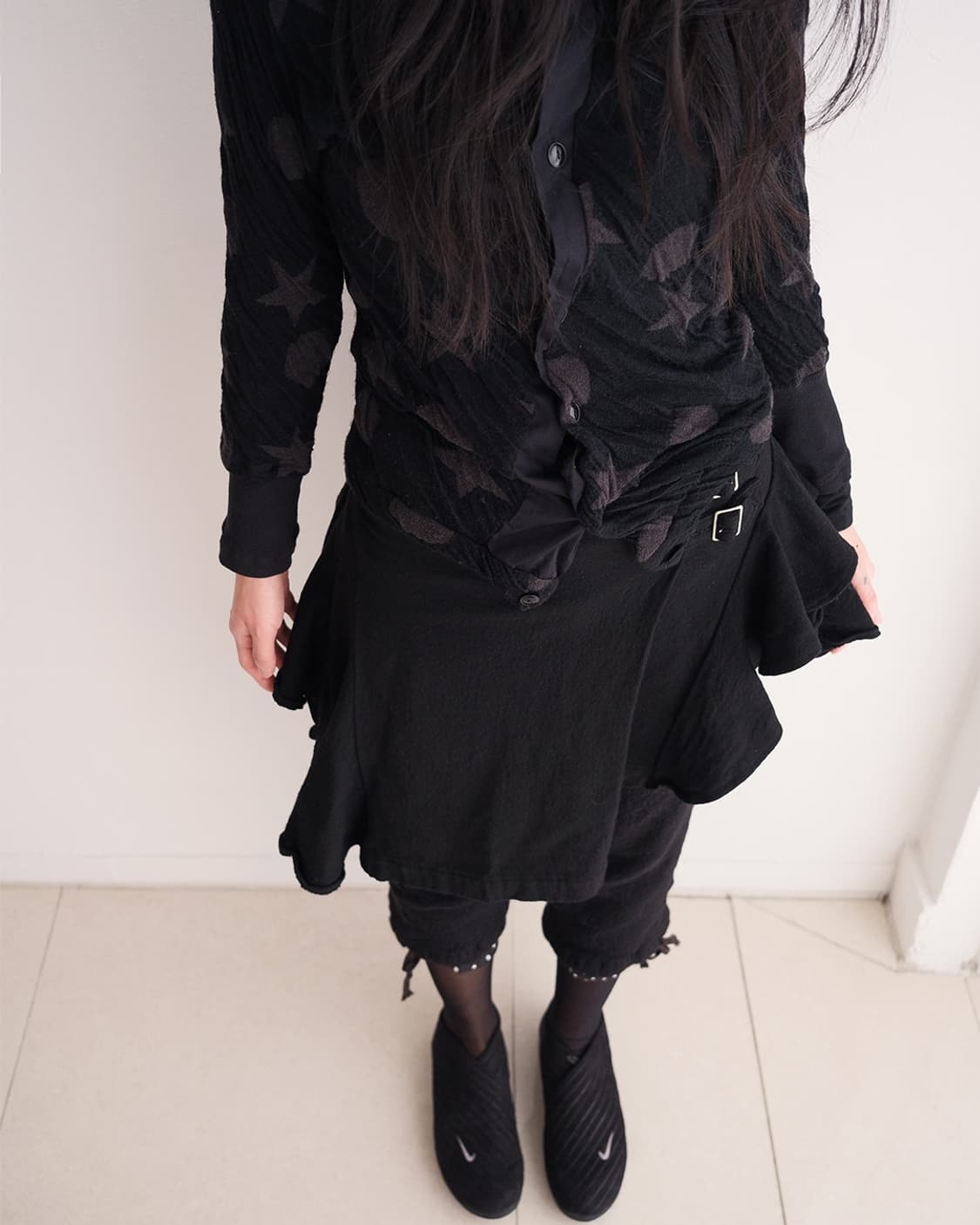 Shrunken wool frill layered wrap skirt 상품이미지4