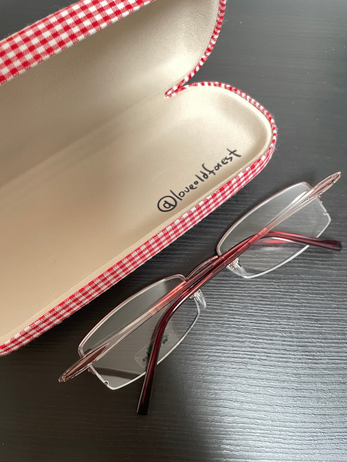 빈티지 오래된숲 레드 반무테 안경 상품이미지2
