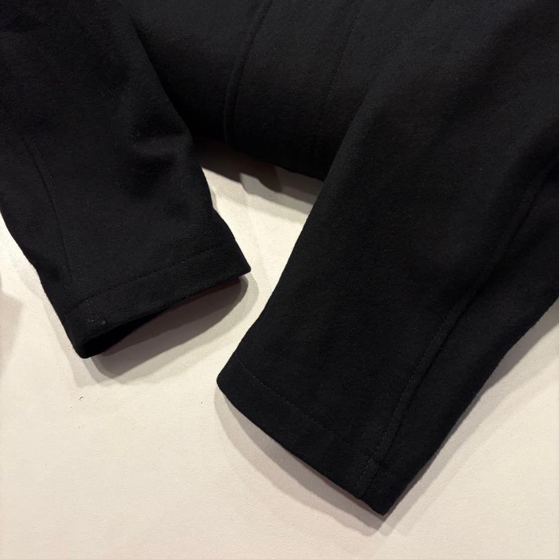 [M] 앤드류마크 블랙 내피 울 남성 하프 코트 D65 상품이미지6