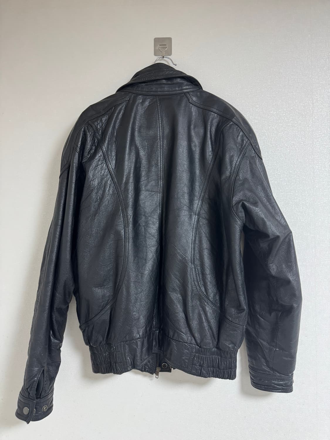 H.B. Leather 블랙 가죽 자켓 (소가죽 100) 상품이미지2