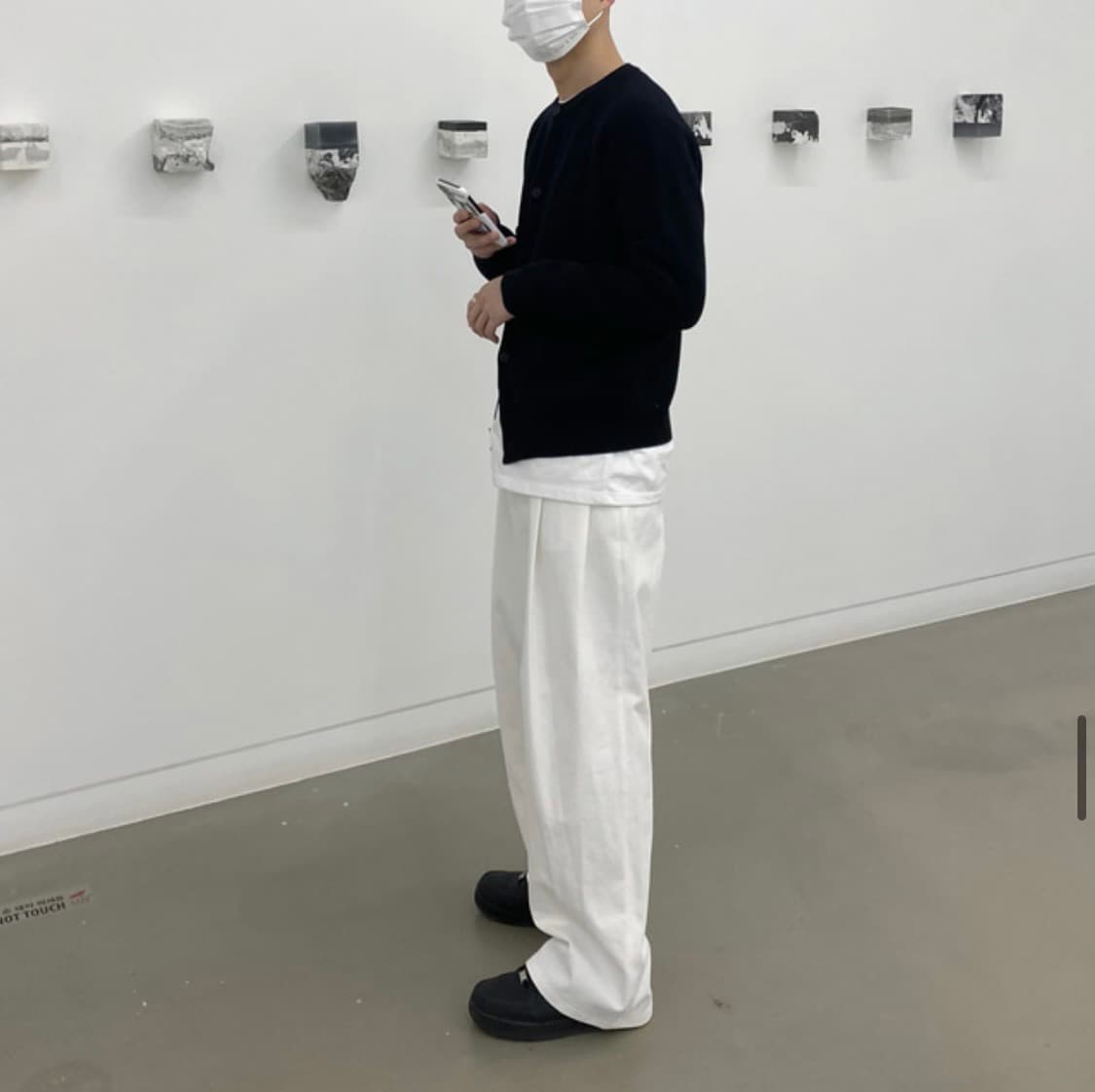 [M/L]블랙 라운드넥 골지 가디건 상품이미지1