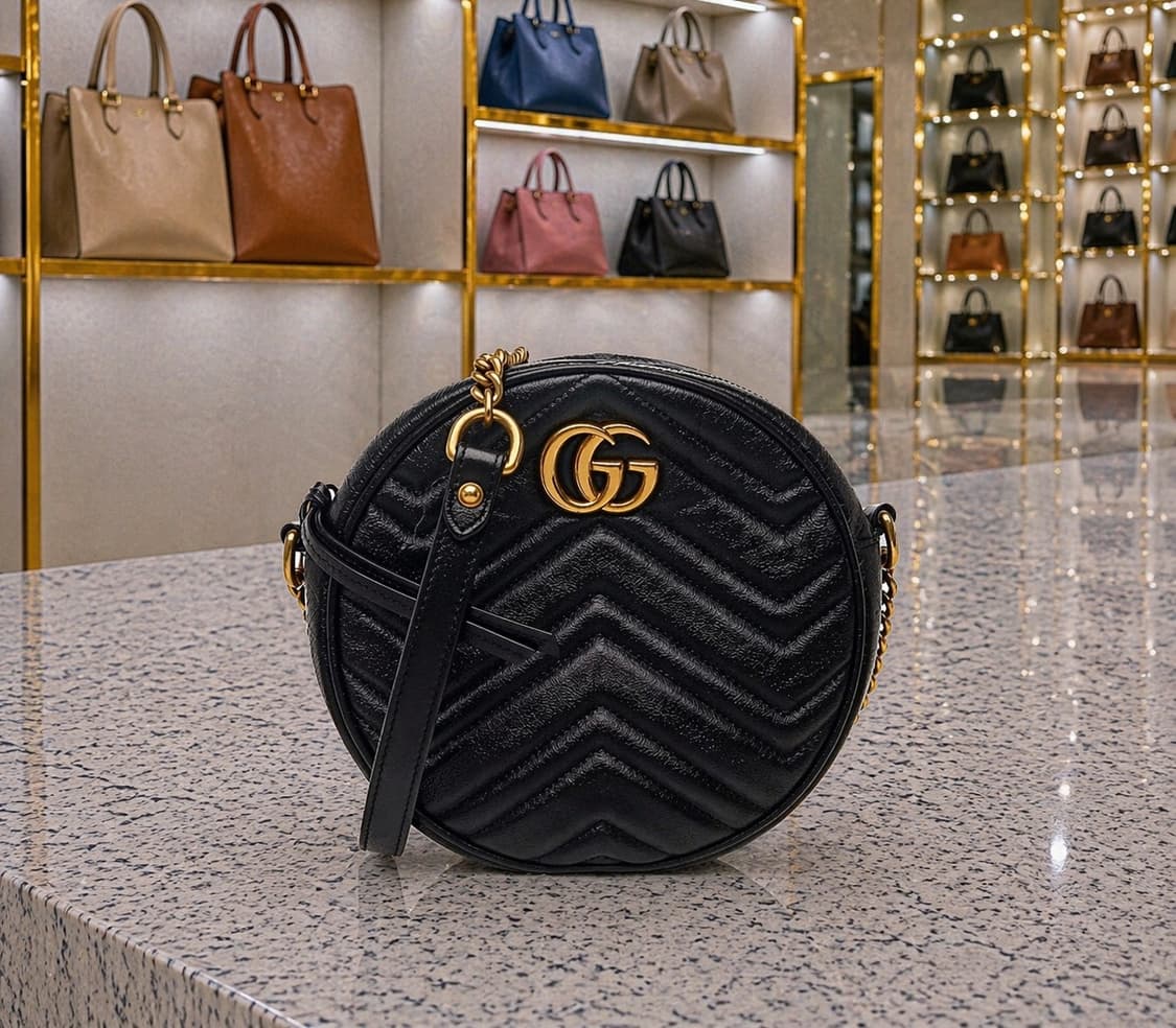 [A급] 구찌 GG 마몽 라운드 숄더백 미니 블랙 판매합니다!!! 상품이미지1