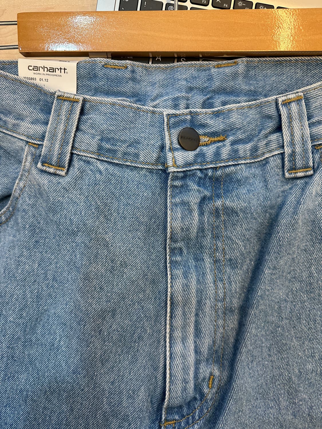 L) 칼하트wip 브랜든 팬츠 블루 스톤 블리치드 상품이미지3