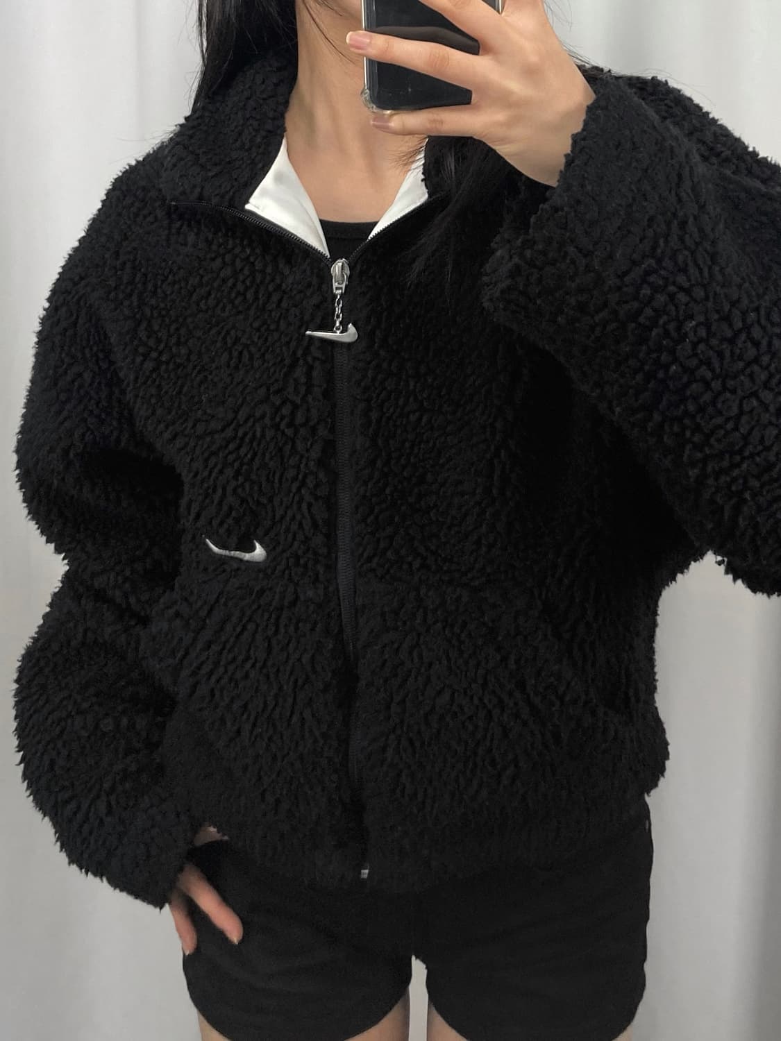 나이키 스우시 블랙 플리스 자켓 상품이미지2