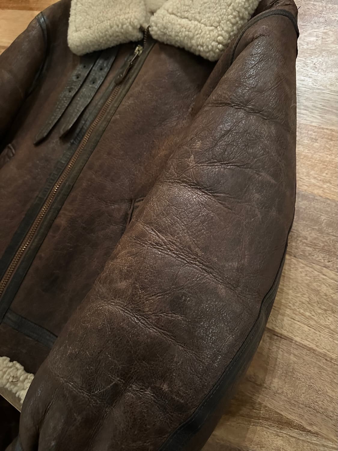 USA AVIREX 아비렉스 B-3 무스탕 가죽 자켓 상품이미지6