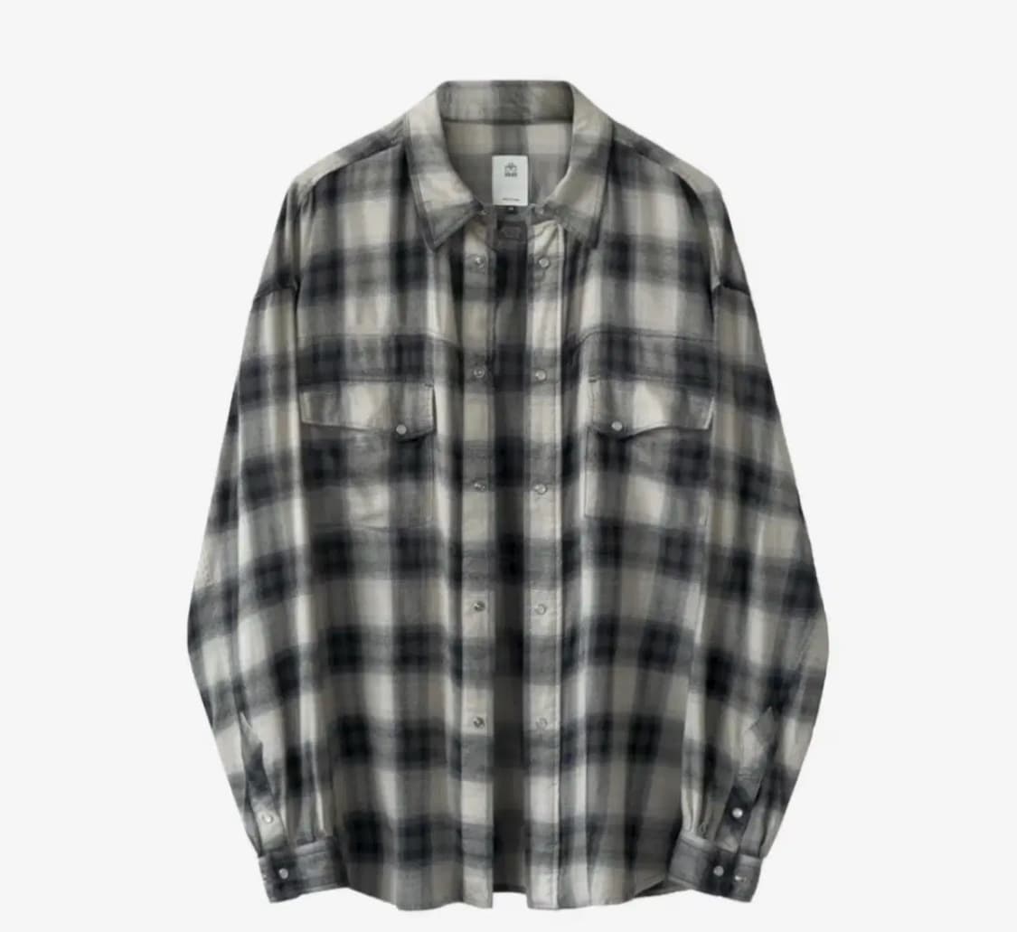 루즈드 체크 셔츠 웨스턴 에크루 옴브레 3사이즈 상품이미지1