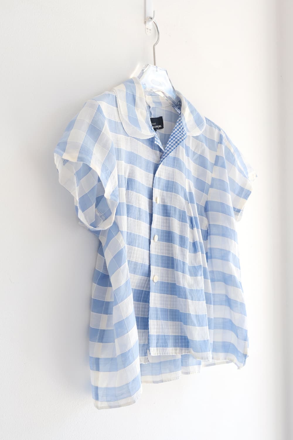 Blue check layered collar top 상품이미지5