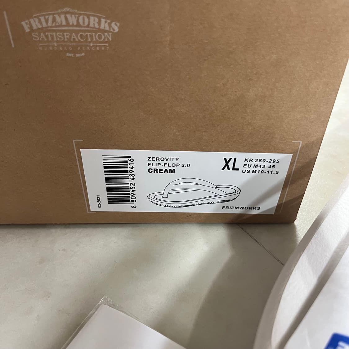 새상품) 토앤토 x 프리즘웍스 제로비티 플립플랍 쪼리 크림 상품이미지4