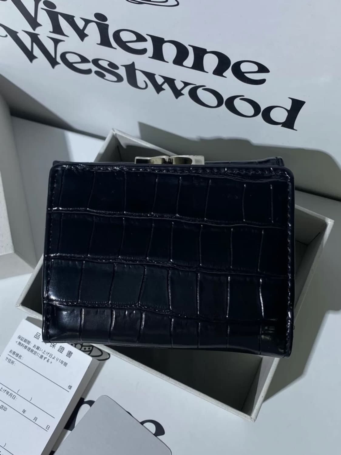 비비안웨스트우드 아카이브 은장 orb 블랙 레터 하프월렛 반지갑 상품이미지2