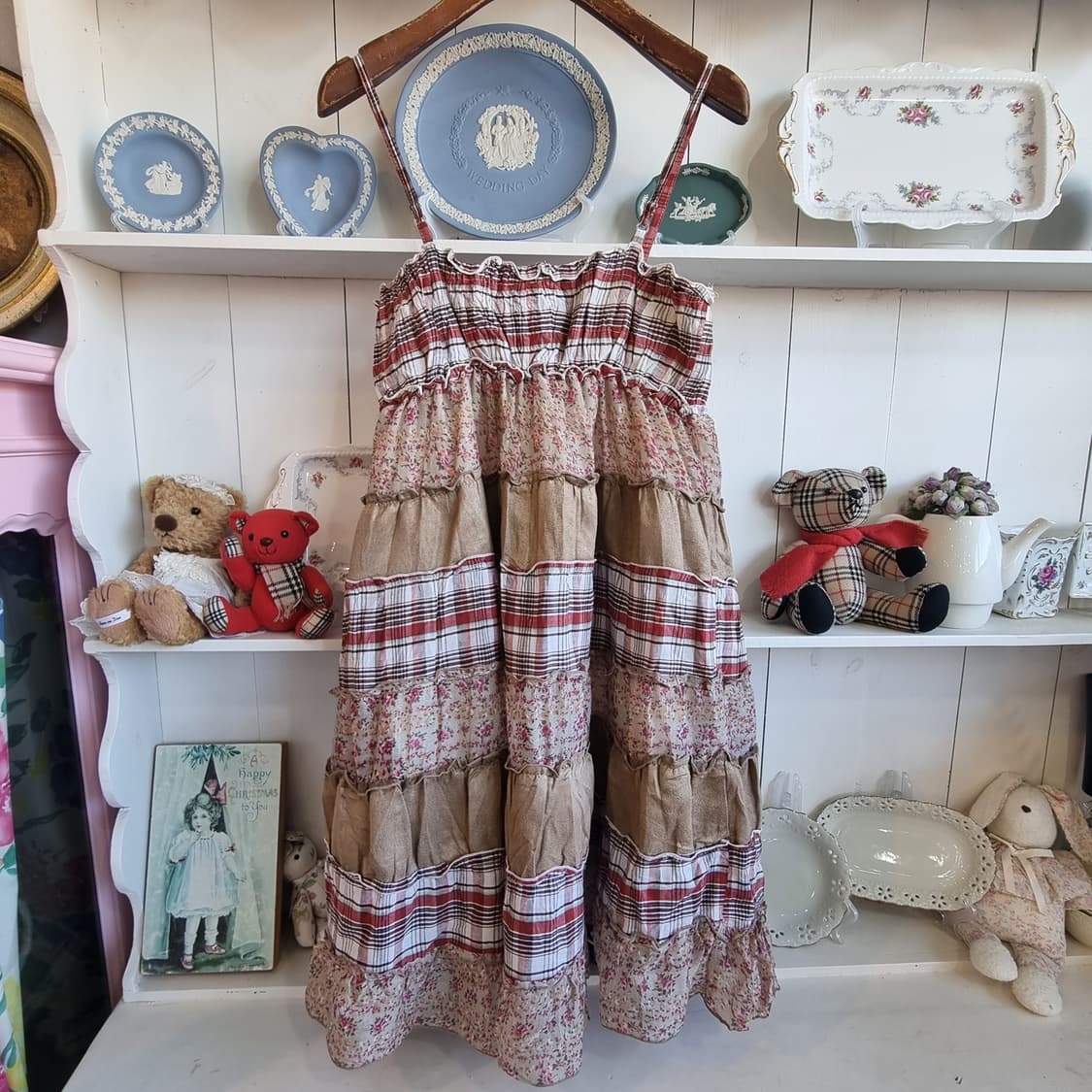 체크플라워 티어드 캐미솔 원피스 상품이미지6